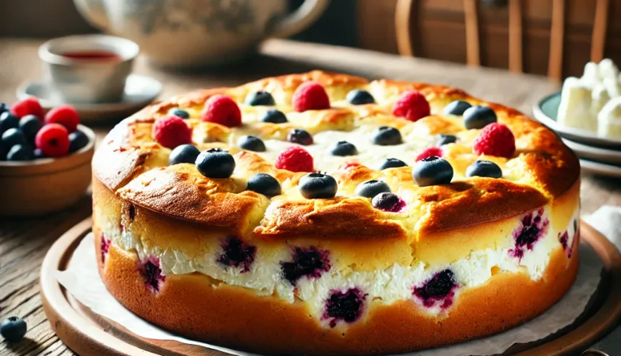 You must try this kefir cake with quark and fruit